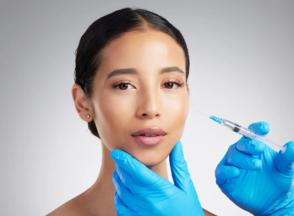a woman getting cheek fillers