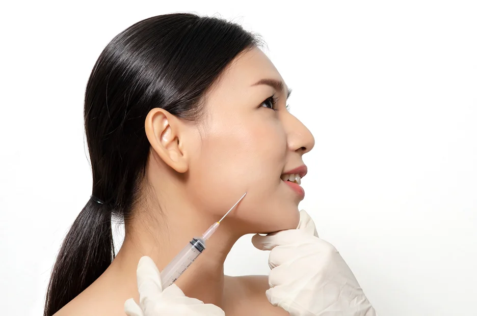 A Woman Getting Cheek Filler Injection