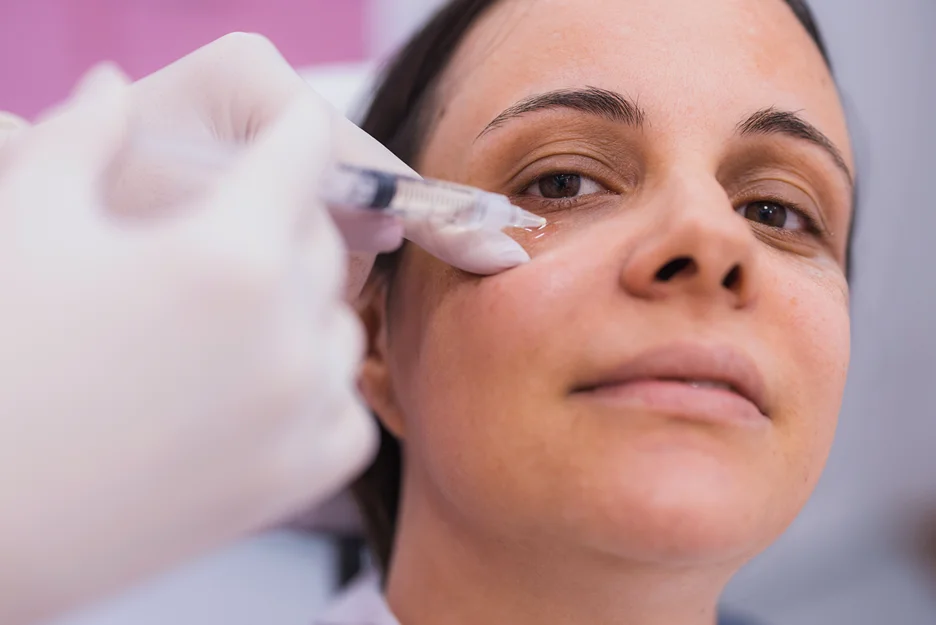 A woman getting cheek fillers